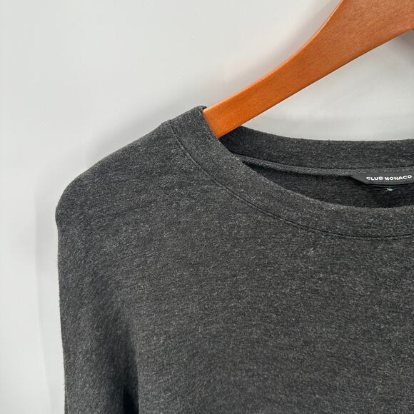CLUB MONACO Charcoal Grey Crewneck Stretch Sweatshirt // S - Picture 3 of 8